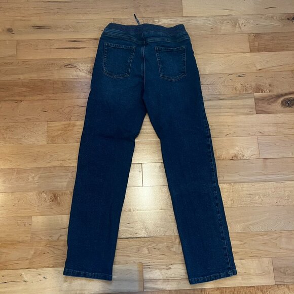 EUC Lands' End Boys Iron Knee Stretch Pull On Elastic Waist Denim Jeans XL 14-16 - Picture 2 of 5